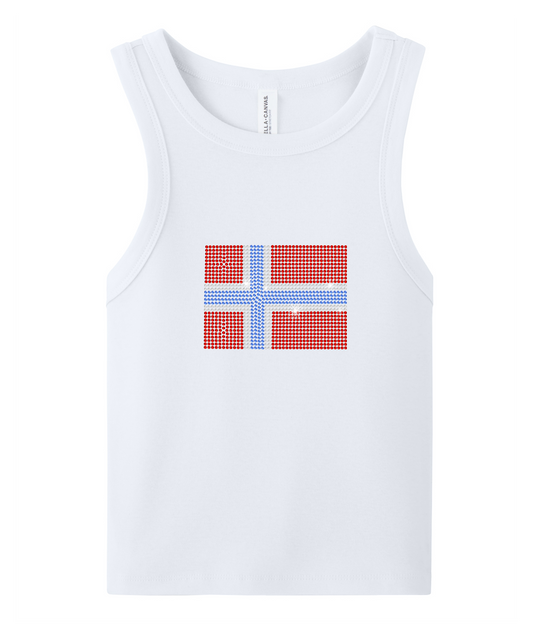 Norway- Norwegian Flag Rhinestone Tank Top