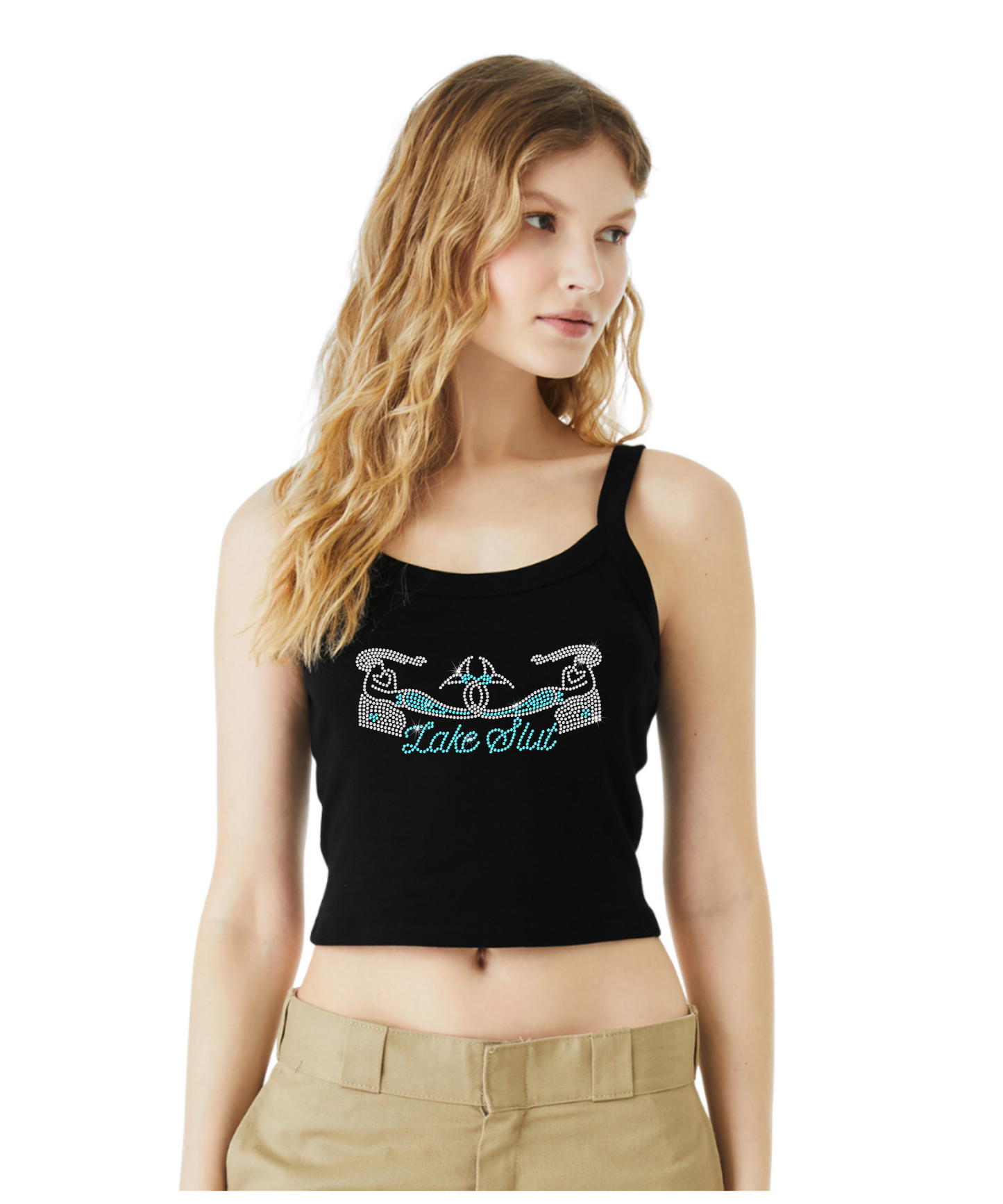 Lake Slut Rhinestone Tank Top