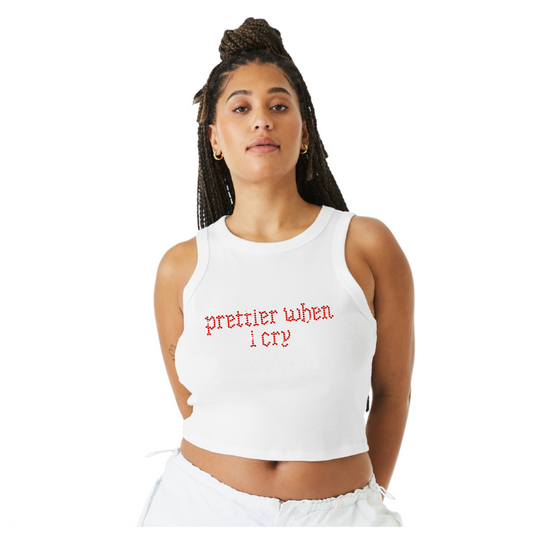 Prettier When I Cry Rhinestone Tank Top