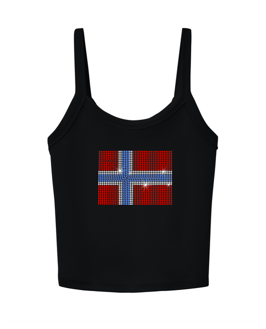 Norway- Norwegian Flag Rhinestone Tank Top