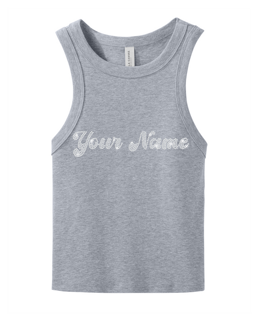 Retro Custom Name Rhinestone Tank Top